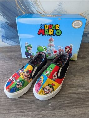 Nintendo Super Mario Multicolor Kids Slip-On Sneakers